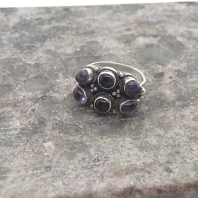 Vintage Sterling Silver Ring MARKED 925 Size 8.25 Amethyst Jewelry • $58.85