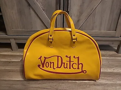 Rare Von Dutch Vintage Bowling Bag Weekender Yellow & Red CHECK PICS KustomMade • $145