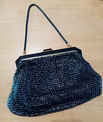 $25 • Buy Vintage OROTON Black GLOMESH Clutch Purse Evening Bag With Chain