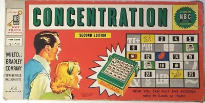 Vintage 1959  Concentration  Board Game 2nd Edition Milton Bradley  • $15