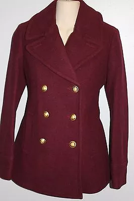 NEW J.CREW $298 TALL WOOL MAJESTY PEACOAT Sz 2T  HTHR Fire Red COAT F6616 • $139.99