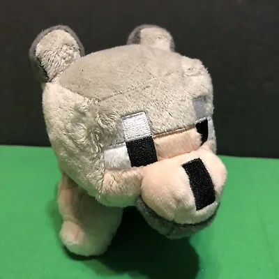 Minecraft Wolf Dog Plush Stuffed Animal Toy Gray Mojang Jinx Red Collar • $13.99