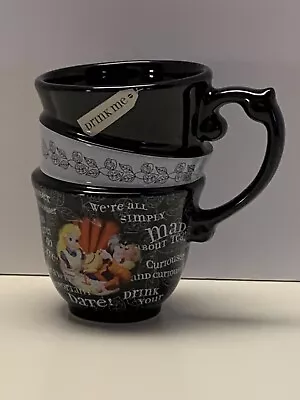 Disney Parks Alice In Wonderland Triple Stacked 3 Tea Cup MAD HATTER Coffee Mug • $19.75