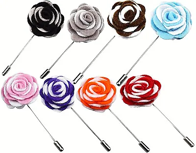 Felt Cloth HandMade Mens Boys Prom Lapel Pin Brooch Suit White Flower Fabric UK • £2.93