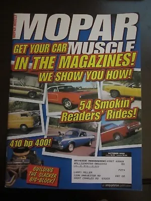Mopar Muscle Magazine October 2000 410 HP 400 Slacker Big Block (Y7) • $4.99