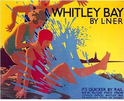 102 Vintage Railway Art Poster - Whitley Bay   • £6.99