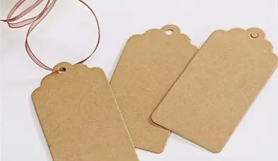 £3.35 • Buy 100PCS Paper Gift Pricing Tags Kraft With 100 Feet Natural String For All Events