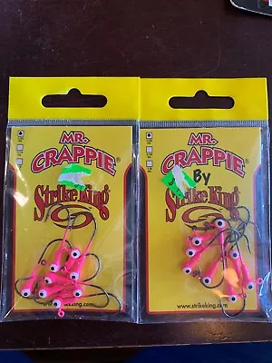 PINK FISH HOOKS 1/32oz. Jig Head 8-pack Lot X2pks Mr. Crappie Strike King • $11.99