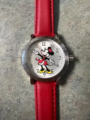 NWOT Girl’s Minnie Mouse Watch Disney Red Leather Band EWatch Factory • $19