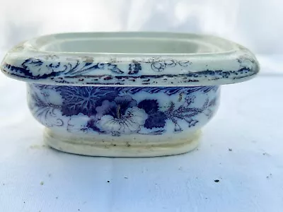 Vintage Ceramic Pottery Drainer Soap Dish Blue And White Ceranium Pattern • £9.99