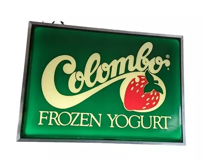 Vintage 1970s Colombo Frozen Yogurt Sign 110 Vault Light Up Sign Advertising  • $225