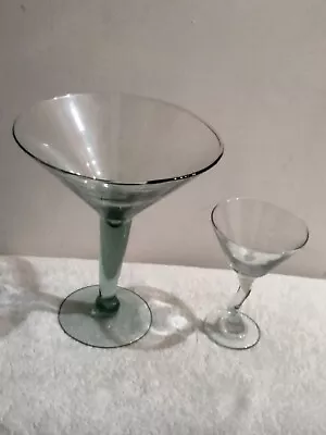 Rare Giant Hand Blown Martini Glass 10 In X 9 In Tapered Stem Weighs 1.7 Lb. NEW • $50