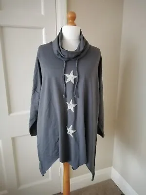 MADE IN ITALY Tunic Top. Rhine Stone Stars. OVERSIZED  LAGENLOOK. OSFA. BNWT.  • £19.99