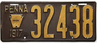 1917 Pennsylvania License Plate #32438 No Reserve • $39.99