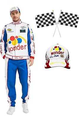 Ricky Bobby 5 PC Costume Jacket Pants Hat Flags Race Car Driver SIZE L • $59.50