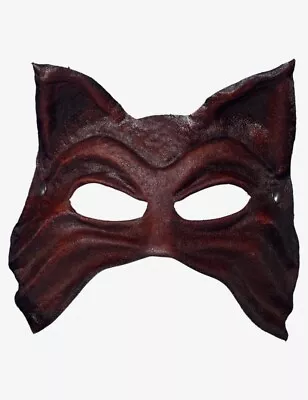 Venetian Mask Brown Leather Male Cat Made In Venice Italy! • $38.99