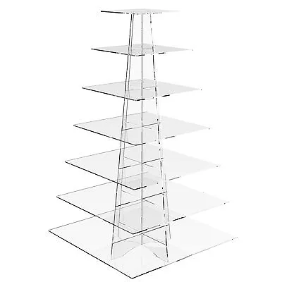 £69.85 • Buy Cup Cake Display Stand 7 Tier Wedding Acrylic Cupcake Clear Riser - Square