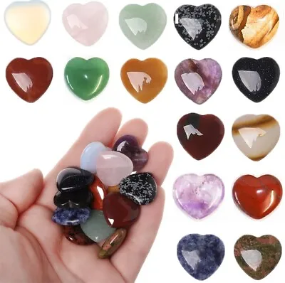 £5.90 • Buy 50PCS Crystal Hearts Natural Quartz Healing Gem Stones Mini Heart Pendant Chakra