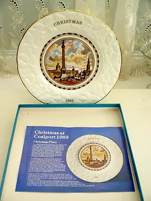 Vintage  Coalport  ** Christmas  ** Plate Boxed  1983     ** Trafalgar Square ** • £4