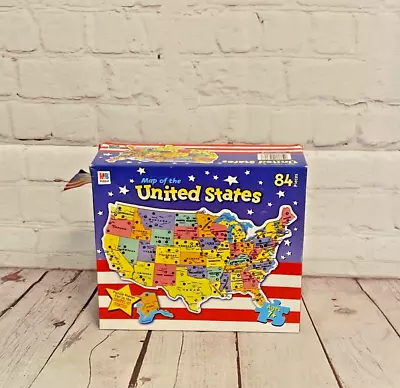 Map Of The United States 84 Piece Puzzle By Milton Bradley 2002 | Missing 1 Pc • $10