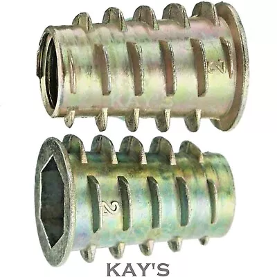 £56.93 • Buy Threaded Wood Insert Nuts M4 M5 M6 M8 M10 Hex Drive Screw Fixings Type D 