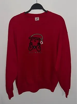 Vintage Christmas Red Crewneck Sweatshirt Mens Size XL Funny Holidazed Embroided • $24.99