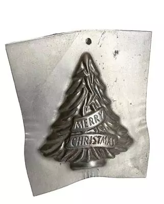 VINTAGE CHOCOLATE CANDY BUTTER MOLD MERRY CHRISTMAS TREE Antique • $19.95