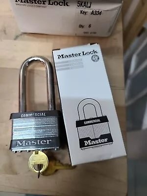 Master Lock 5Kalj Padlock Keyed Alike Long Shackle Rectangular Steel Body • $14