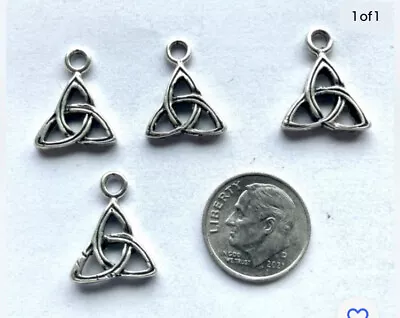 Vintage Sterling Silver Celtic Knot Triangle Charms Pkg Of 4 • $20