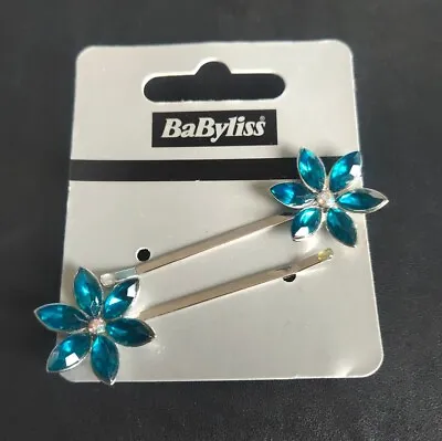 Babyliss Flower Teal Aqua Hair Clip Hair Clips Flower Wedding 2 In 1 • £3.49