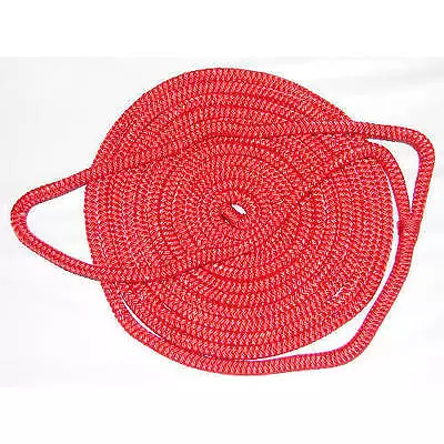 3/8 Inch X 20 Ft Red Double Braid Nylon Mooring And Docking Line For Boats • $22.32