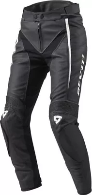 Rev'it Ladies Xena 2 Leather Jeans Black White Motorcycle Trousers New • £75