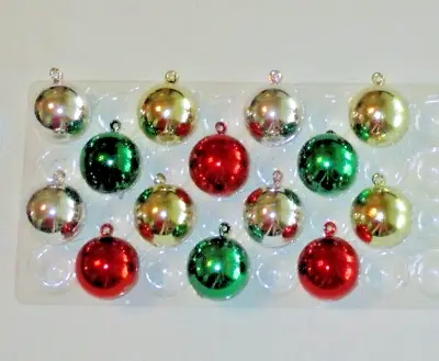 Multicolor Mini Ornaments Christmas Balls Non Shatter 1  25mm Tree Decorations • $9.95