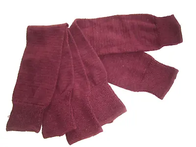 Vintage 80's Knit Leg Warmers Aerobics Burgundy Maroon 28  Long • $8.50