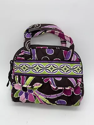 Vera Bradley PURPLE PUNCH  Small Satchel AUDREY Zip Bag Cosmetic Mini Bowler • $8