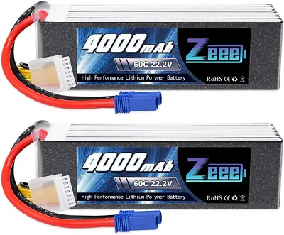 £238.16 • Buy Zeee 6S Lipo Battery 22.2V 60C 4000mAh RC Battery Soft Case With EC5 Plug For RC