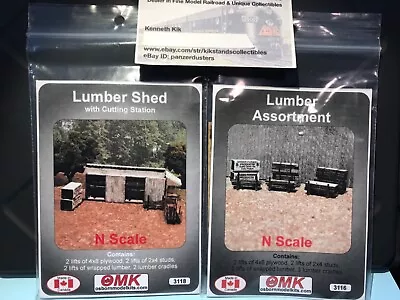 Osborn Models N Scale 2 Kits Lumber Shed 3118 & Lumber Assortment 3116 - New! • $18.95