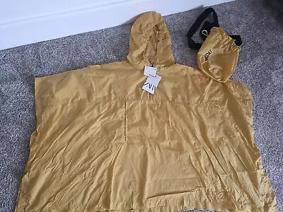 BNWT Zara Raincoat Pack Mac Jacket Yellow Coat With Bag Festival M Medium Poncho • $44.15