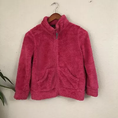 Mini Boden Girls Sherpa Jacket Size 9-10 Pink Full Zip • $14.99