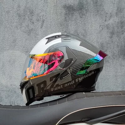 Kingdom 3C DOT Full Face Dual Visors Flip-up Unisex Bluetooth Motorcycle Helmet • $92.64