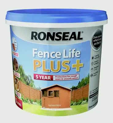 £13.99 • Buy Ronseal Fence Life Plus Garden Shed & Fence Paint 5L- UV Protection All Colours