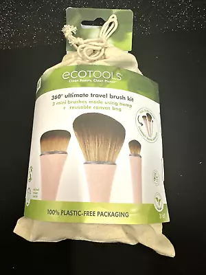 EcoTools 360 Ultimate Travel Brush Kit 3 Mini Hemp Brushes & Reusable Bag Vegan • $8.99