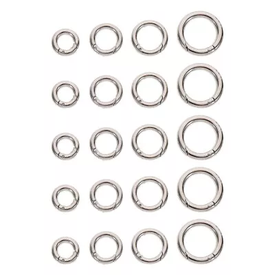 20pcs Round Snap Carabiner Metal Rings Spring Keyring Buckle Clip Spring Ring • $9.21