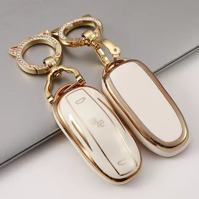 For Tesla Model X S 3 Y Remote Key Fob Cover Case Holder Shell Protector Keyring • $16.43