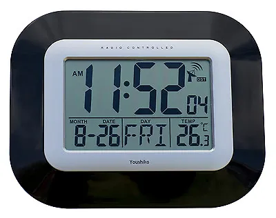 Radio Controlled Large Screen LCD Wall Or Desk Clock ( UK & Ireland Version ) • £19.99