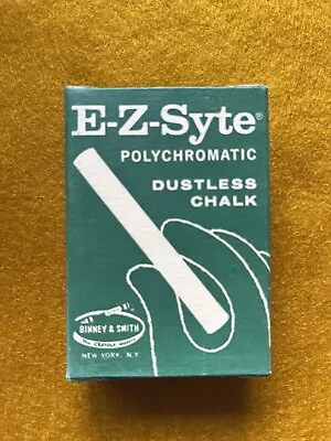 Vintage E-Z-Syte Polychromatic Dustless Chalk #1420 12 Sticks Binney & Smith USA • $14