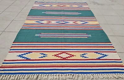 Authentic Hand Knotted Vintage Flat Weave Kilim Kilm Area Rug 6.0 X 3.10 Ft • $15