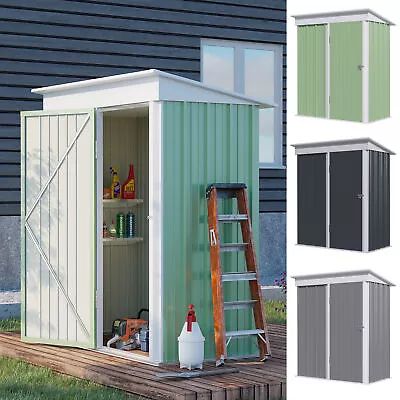 Small Garden Shed Steel Lean-to Shed For Bike With Adjustable Shelf Lock 5x3 • £199.99
