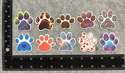 Lot Of 10 Assorted Paw Print Pet Stickers • $3