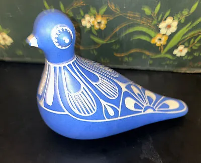 Vintage 1960’s Chilean Blue And White Pottery Bird Dove Signed By Pablo Zabal • $24.99